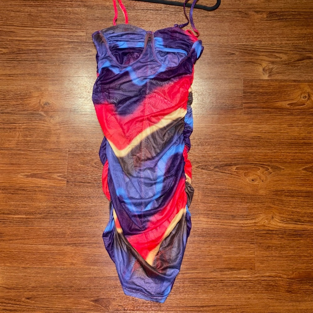 Sheer Midi Colorful Dress